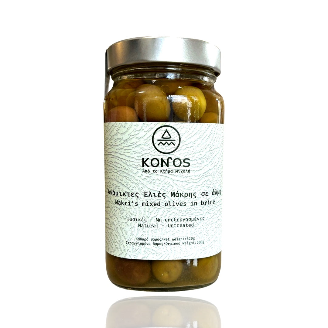 Olives noires & vertes (variété de Màkri) 300g