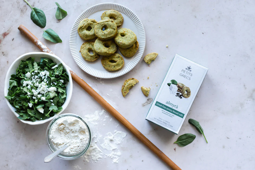 Biscuits salés aux épinards, feta et graines de courge Petits Grecs 150g