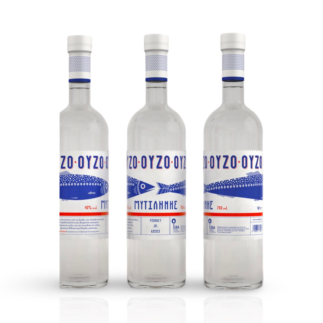 Ouzo artisanal de Mytiliti Sardine  Papalina 700ml