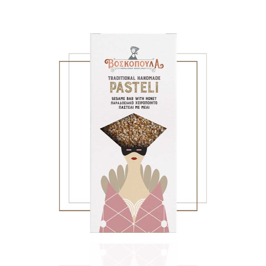 Barre de sésame, miel et amandes vegan "Pasteli" 120g