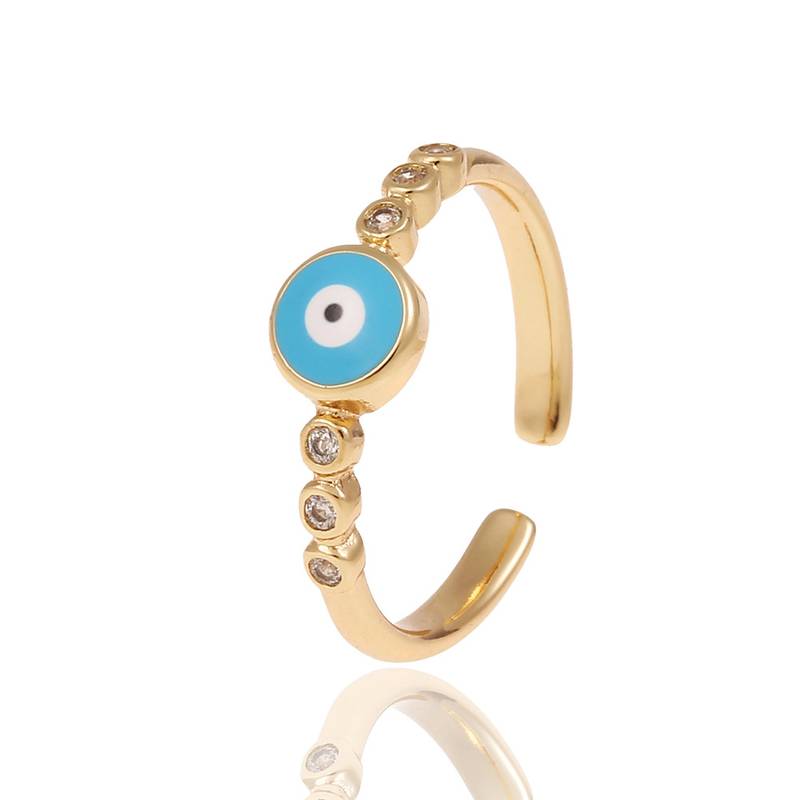 Bague oeil grec et zircon bijou r glable kipiadi